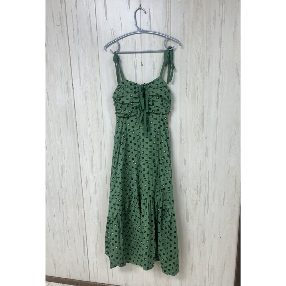 FREE PEOPLE Palma Printed Midi Dress in Green Combo size XS - Picture 2 of 6